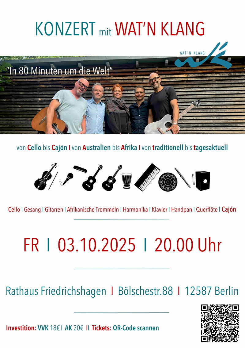 „Wat’n Klang – „In 80 Minuten um die Welt“, Friedrichshagen „Wat’n Klang – „In 80 Minuten um die Welt“, Friedrichshagen