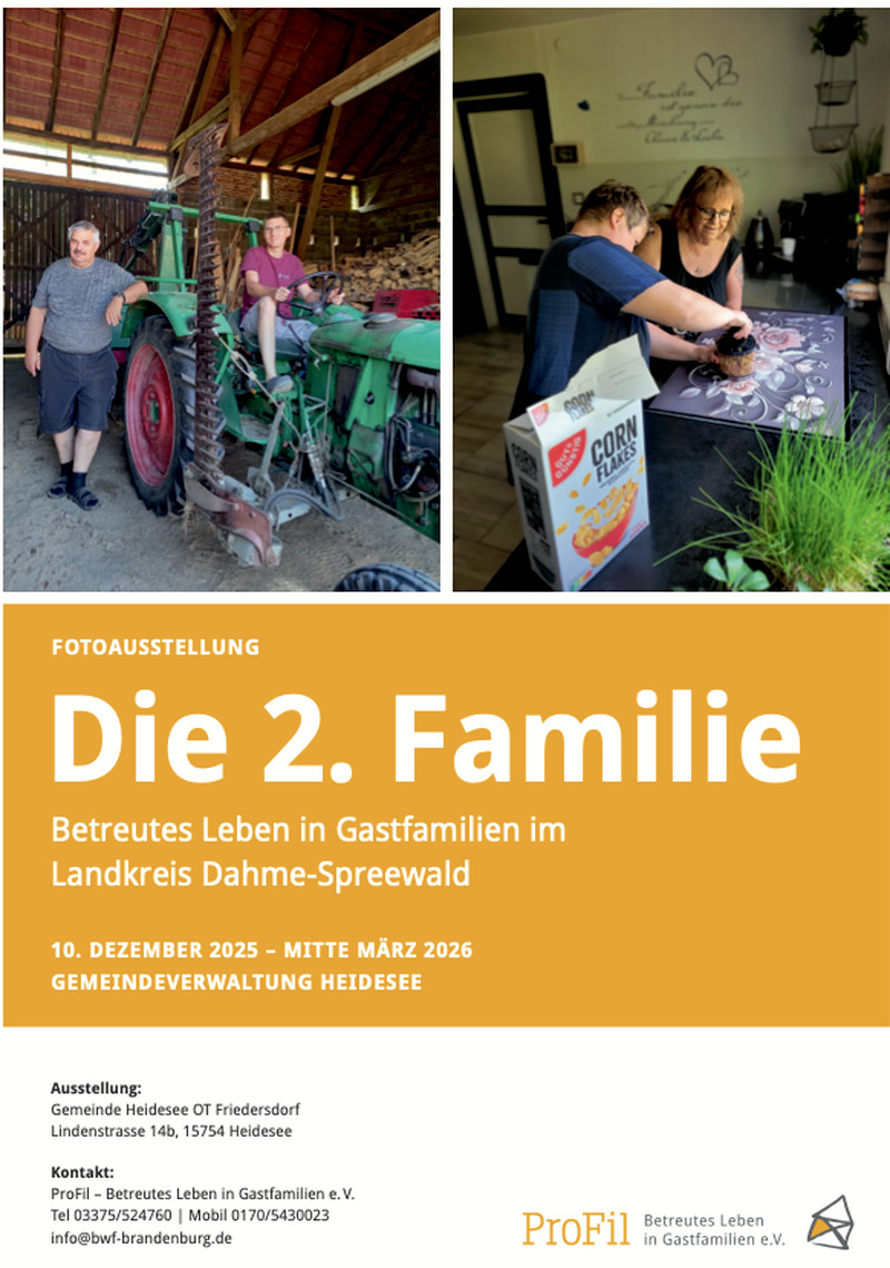 Fotoausstellung: Betreutes Leben in Gastfamilien, Friedrichshagen Fotoausstellung: Betreutes Leben in Gastfamilien, Friedrichshagen